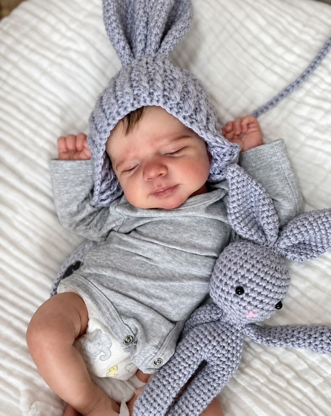 Noah Bunny 20-Inch Sleeping Reborn Baby Doll – Realistic Full Vinyl Baby with Hand-Implanted Hair