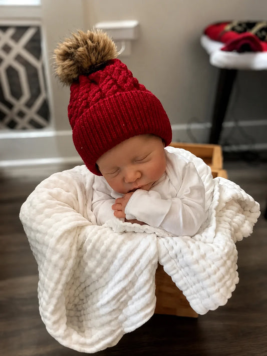 Benny 19-Inch Sleeping Reborn Baby Doll – Full Vinyl Waterproof Newborn Boy with Hand-Painted Hair