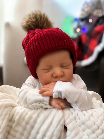 Benny 19-Inch Sleeping Reborn Baby Doll – Full Vinyl Waterproof Newborn Boy with Hand-Painted Hair