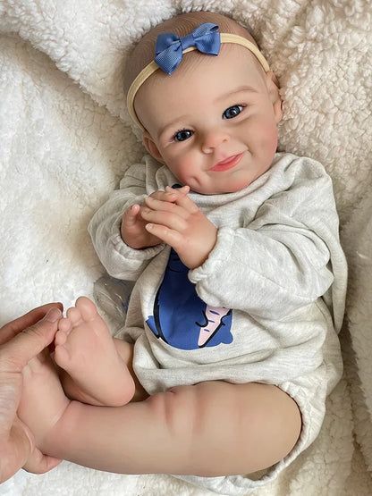 Mia 20-Inch Reborn Baby Doll – Realistic Baby with Blue Eyes and Hand-Painted Hair