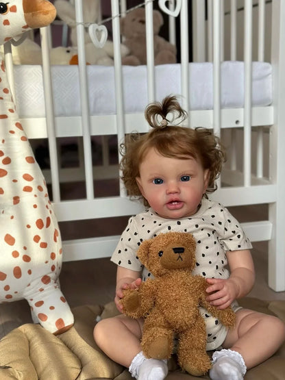 Indie 24-Inch Reborn Baby Girl Doll – Blue-Eyed Toddler with Hand-Implanted Hair