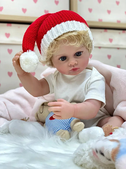 Lacey 22-Inch Reborn Baby Girl Doll – Full Vinyl Baby with Blue Eyes and Rooted Blonde Hair