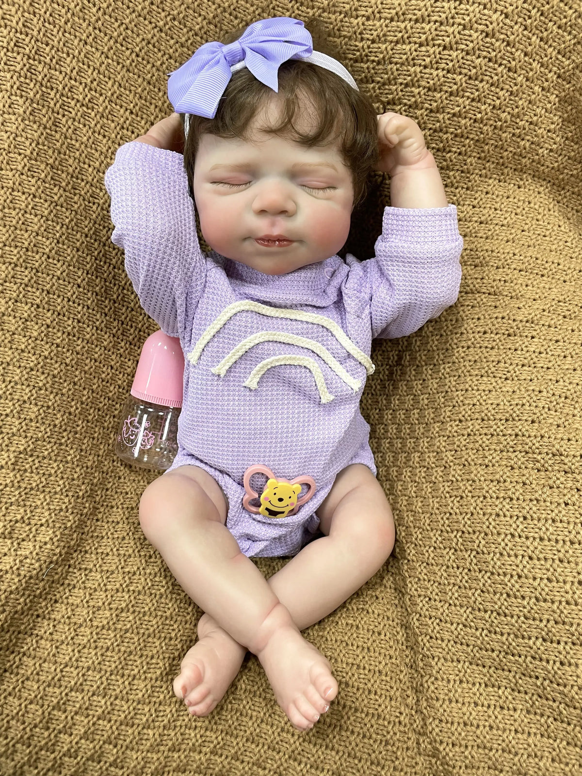 Ariel 20-Inch Sleeping Reborn Baby Doll – Full Vinyl Baby with Hand-Implanted Hair
