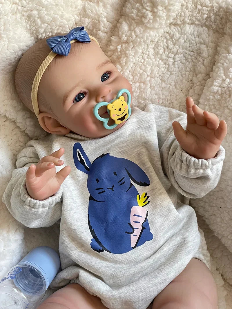 Mia 20-Inch Reborn Baby Doll – Realistic Baby with Blue Eyes and Hand-Painted Hair