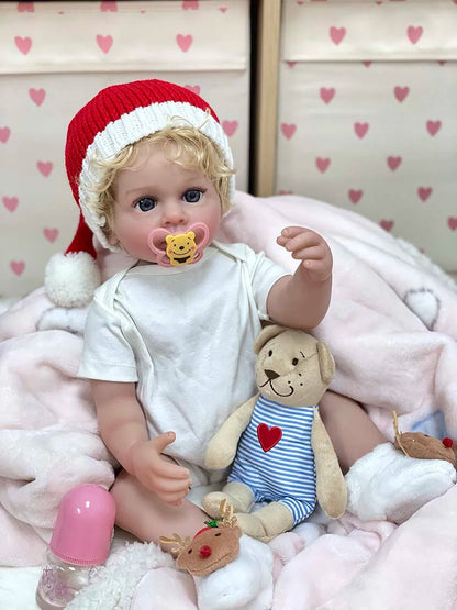 Lacey 22-Inch Reborn Baby Girl Doll – Full Vinyl Baby with Blue Eyes and Rooted Blonde Hair