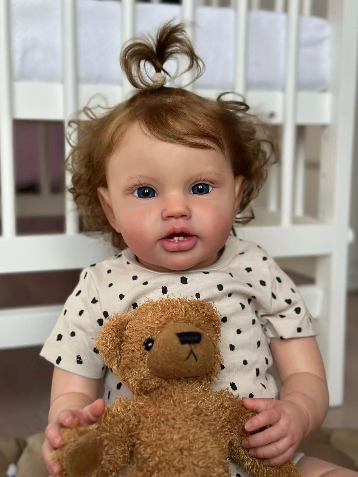Indie 24-Inch Reborn Baby Girl Doll – Blue-Eyed Toddler with Hand-Implanted Hair