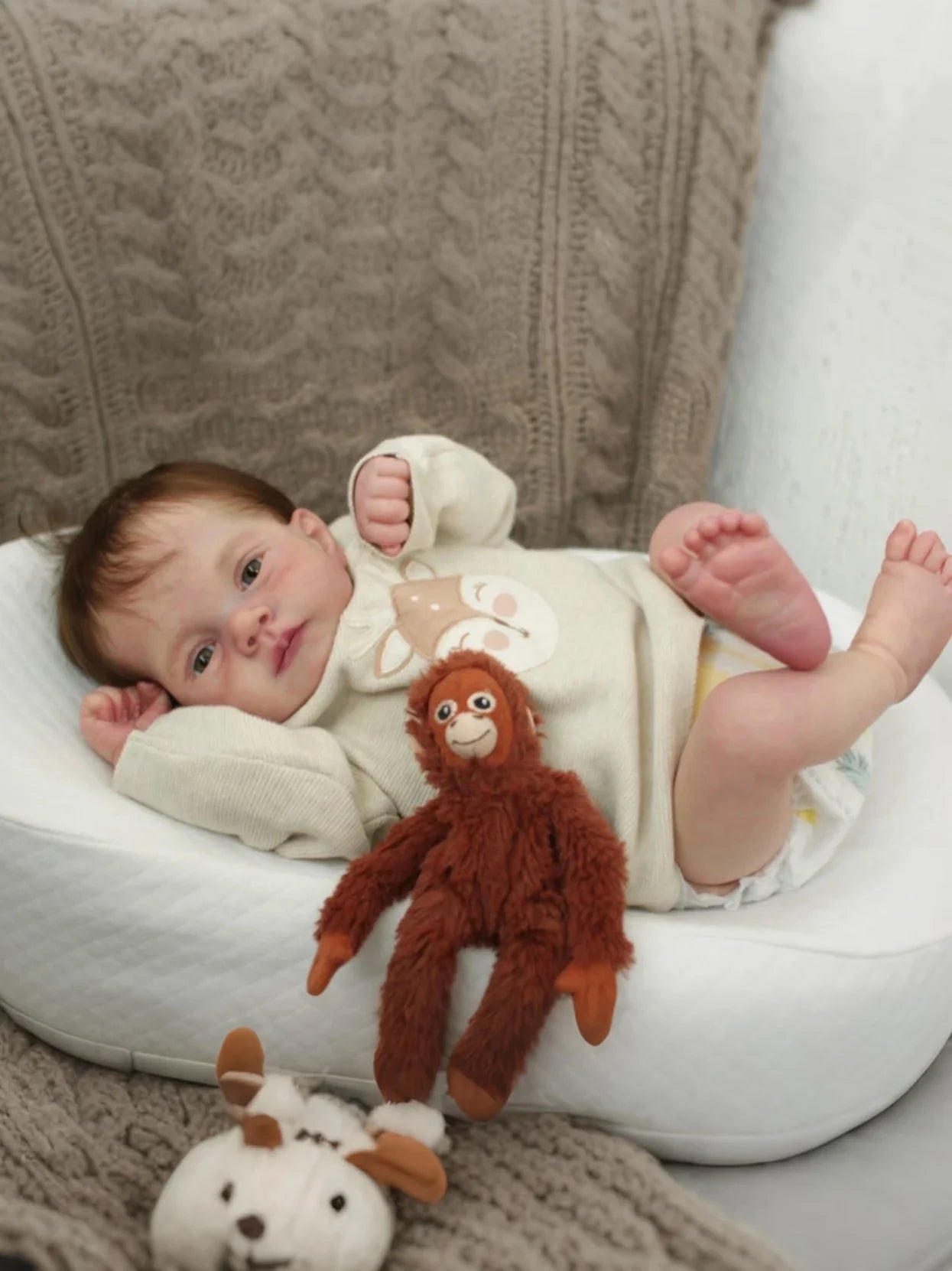 Elara 20-Inch Reborn Baby Doll – Blue-Eyed Newborn with Hand-Implanted Hair