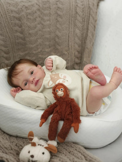 Elara 20-Inch Reborn Baby Doll – Blue-Eyed Newborn with Hand-Implanted Hair