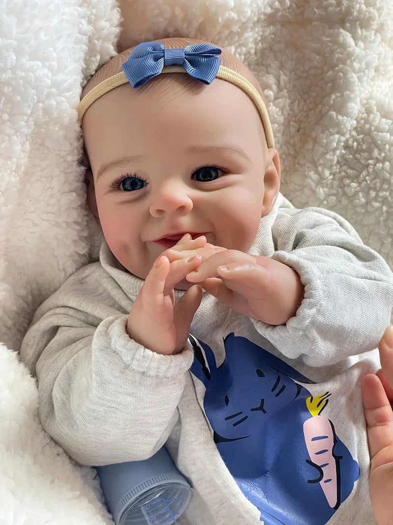 Mia 20-Inch Reborn Baby Doll – Realistic Baby with Blue Eyes and Hand-Painted Hair