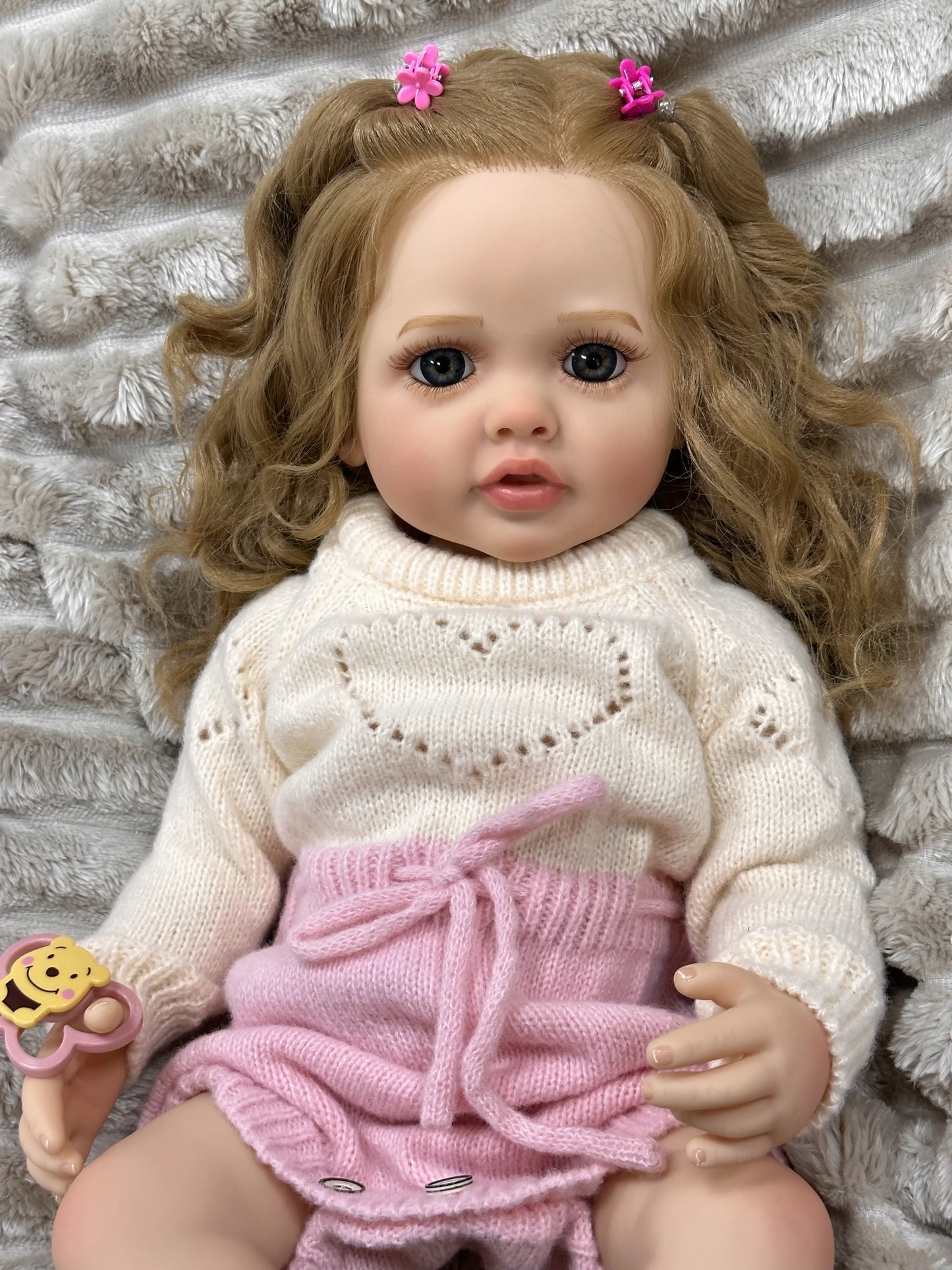 Pearl 20-Inch Reborn Baby Girl Doll – Waterproof Full Vinyl Baby with Blue Eyes and Hand-Painted Hair