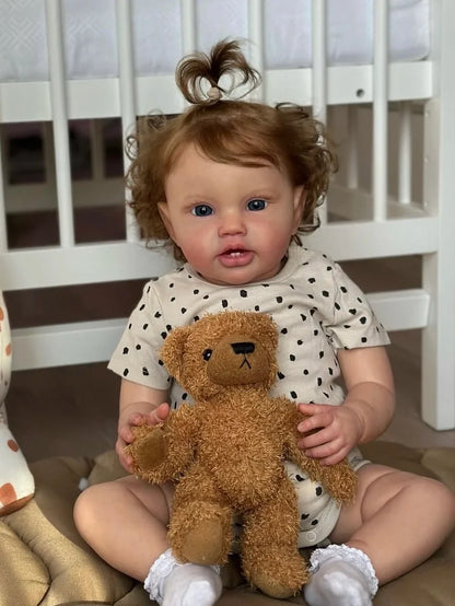 Indie 24-Inch Reborn Baby Girl Doll – Blue-Eyed Toddler with Hand-Implanted Hair