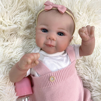 Daisy 19-Inch Reborn Baby Girl Doll – Handmade Reborn Doll with Blue Eyes and Baby Powder Scent