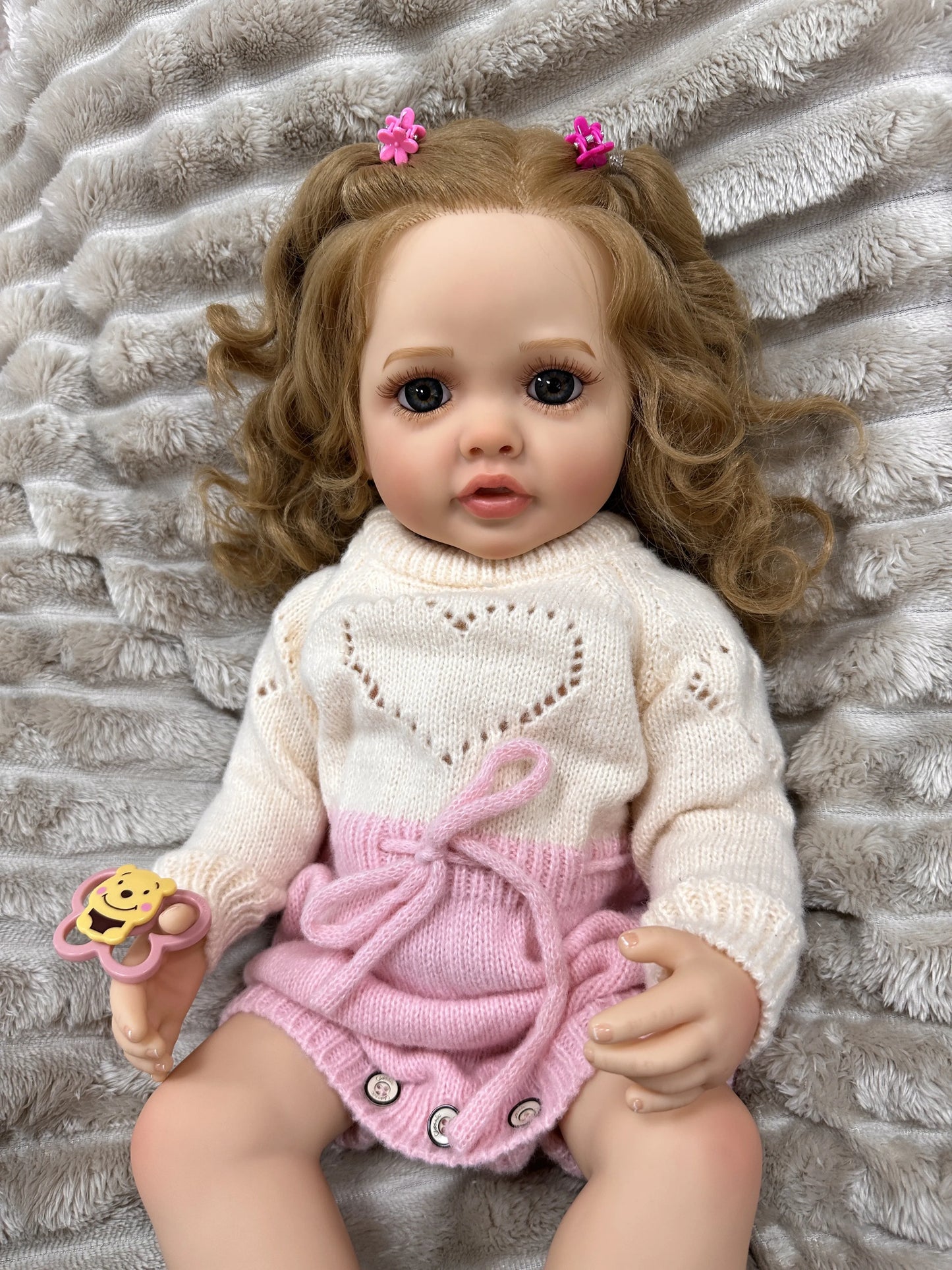 Pearl 20-Inch Reborn Baby Girl Doll – Waterproof Full Vinyl Baby with Blue Eyes and Hand-Painted Hair