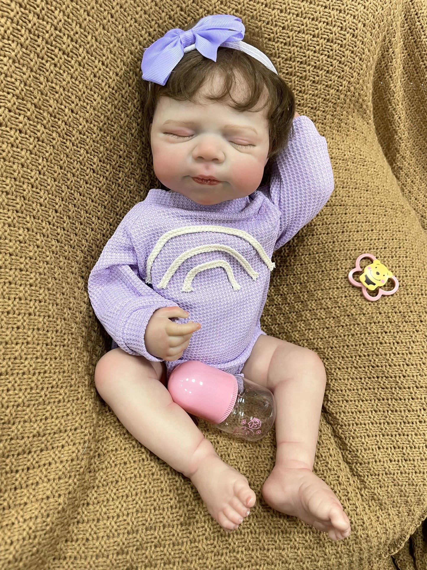Ariel 20-Inch Sleeping Reborn Baby Doll – Full Vinyl Baby with Hand-Implanted Hair
