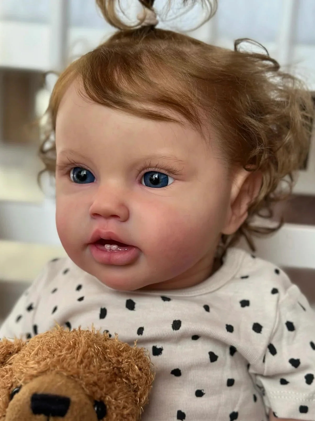 Indie 24-Inch Reborn Baby Girl Doll – Blue-Eyed Toddler with Hand-Implanted Hair
