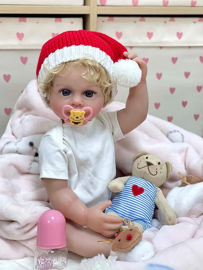 Lacey 22-Inch Reborn Baby Girl Doll – Full Vinyl Baby with Blue Eyes and Rooted Blonde Hair
