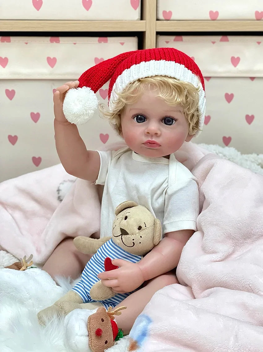 Lacey 22-Inch Reborn Baby Girl Doll – Full Vinyl Baby with Blue Eyes and Rooted Blonde Hair