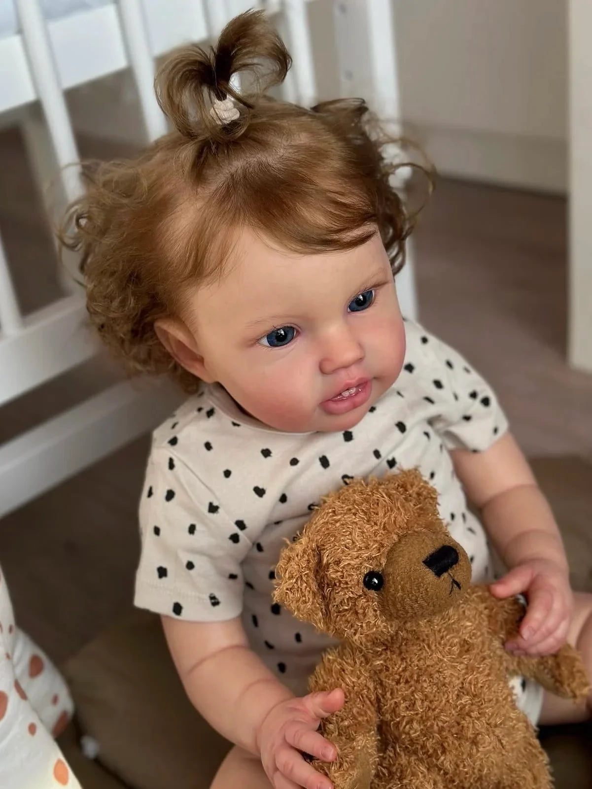 Indie 24-Inch Reborn Baby Girl Doll – Blue-Eyed Toddler with Hand-Implanted Hair