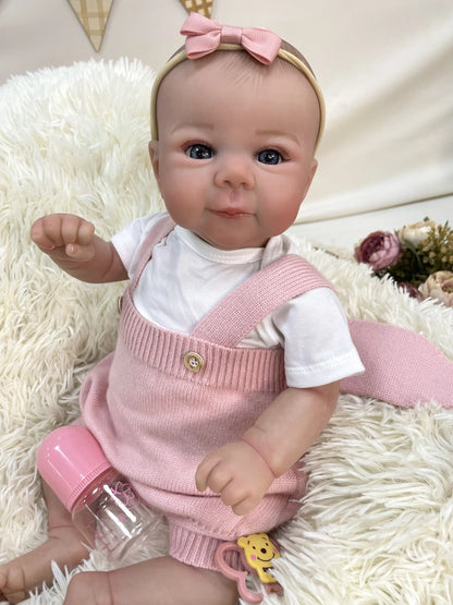 Daisy 19-Inch Reborn Baby Girl Doll – Handmade Reborn Doll with Blue Eyes and Baby Powder Scent