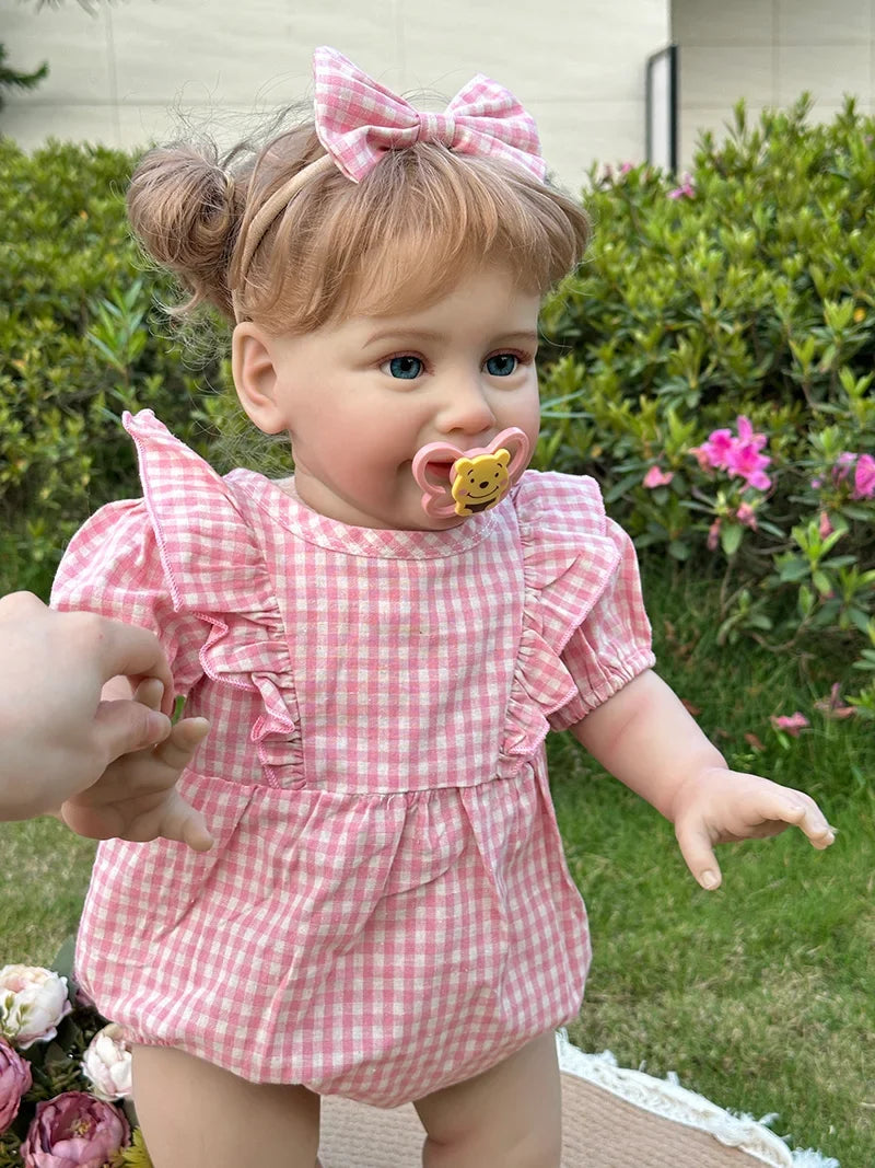 Arabella 25-Inch Reborn Toddler Girl Doll – Blue-Eyed Baby with Hand-Implanted Hair