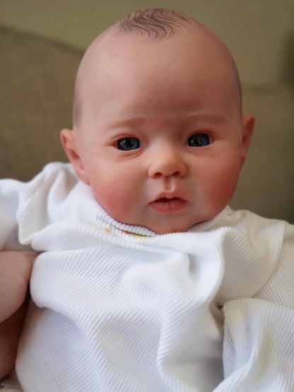 Kirra 20-Inch Reborn Baby Girl Doll – Full Vinyl Baby with Open Blue Eyes and Hand-Painted Hair