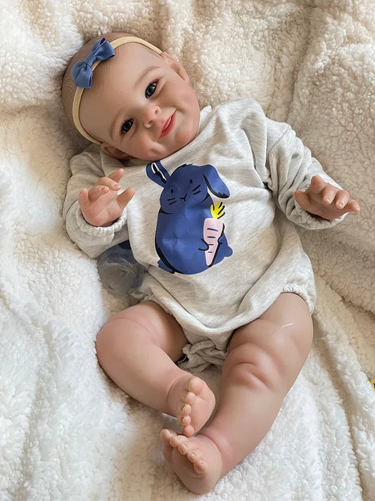 Mia 20-Inch Reborn Baby Doll – Realistic Baby with Blue Eyes and Hand-Painted Hair