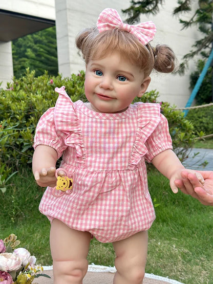 Arabella 25-Inch Reborn Toddler Girl Doll – Blue-Eyed Baby with Hand-Implanted Hair