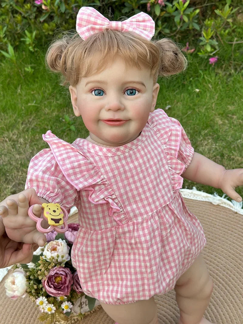 Arabella 25-Inch Reborn Toddler Girl Doll – Blue-Eyed Baby with Hand-Implanted Hair