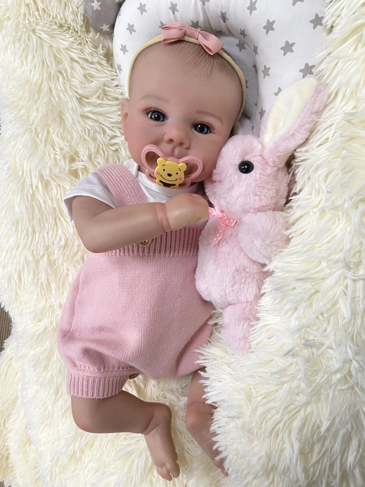 Daisy 19-Inch Reborn Baby Girl Doll – Handmade Reborn Doll with Blue Eyes and Baby Powder Scent