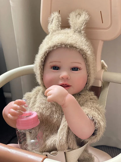 Pip 20-Inch Reborn Baby Doll – Full Vinyl Baby with Blue Eyes and Hand-Painted Hair