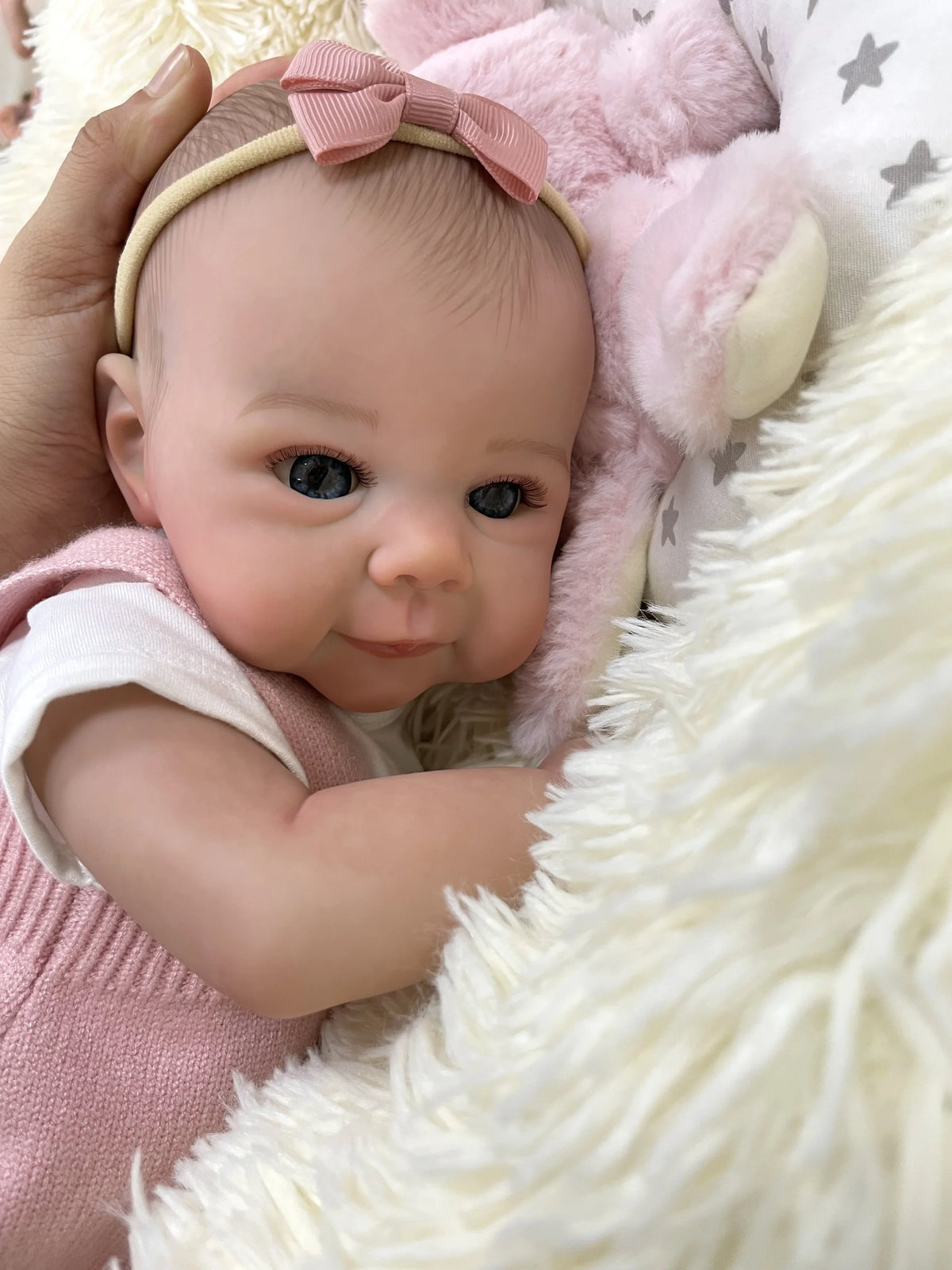 Daisy 19-Inch Reborn Baby Girl Doll – Handmade Reborn Doll with Blue Eyes and Baby Powder Scent