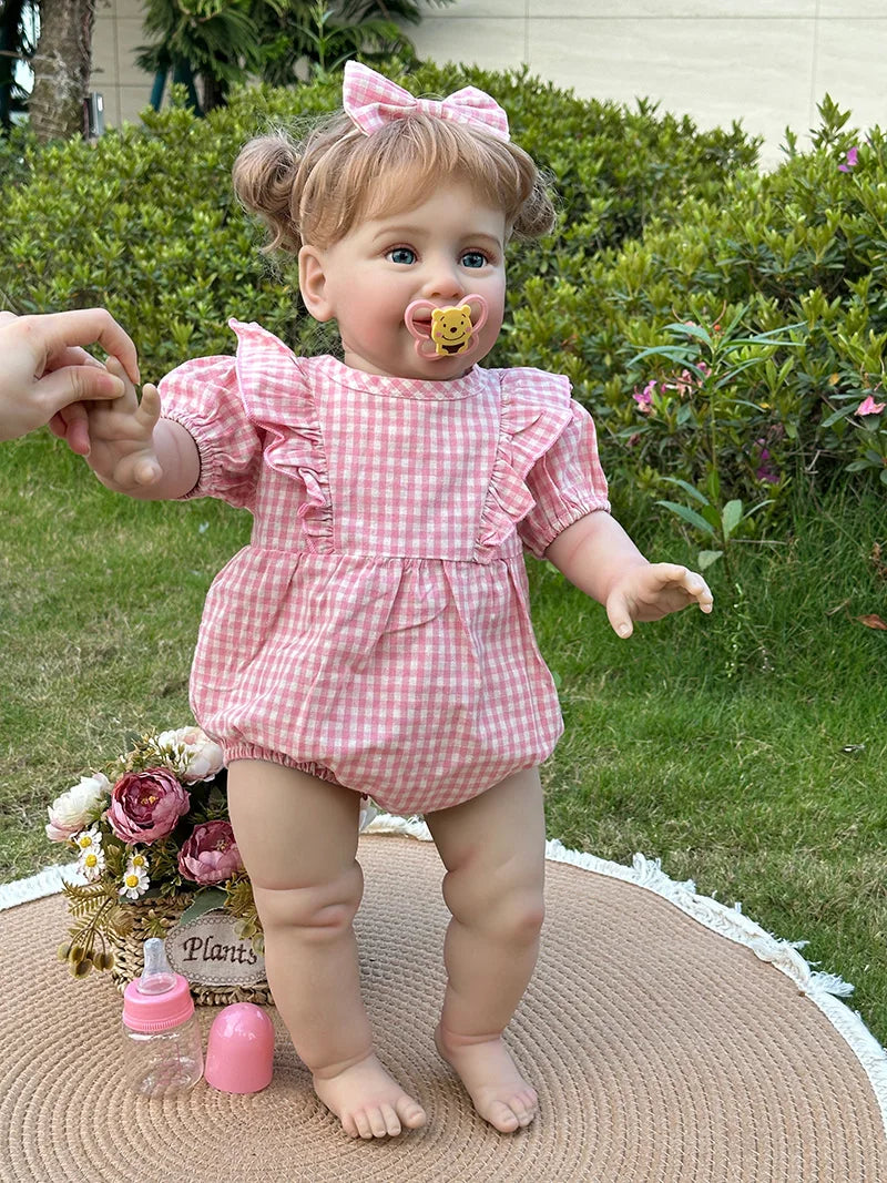 Arabella 25-Inch Reborn Toddler Girl Doll – Blue-Eyed Baby with Hand-Implanted Hair