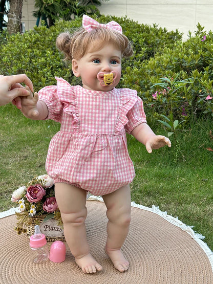 Arabella 25-Inch Reborn Toddler Girl Doll – Blue-Eyed Baby with Hand-Implanted Hair
