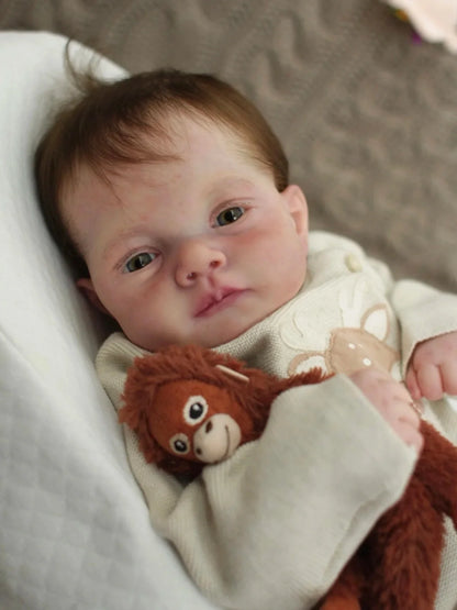 Elara 20-Inch Reborn Baby Doll – Blue-Eyed Newborn with Hand-Implanted Hair