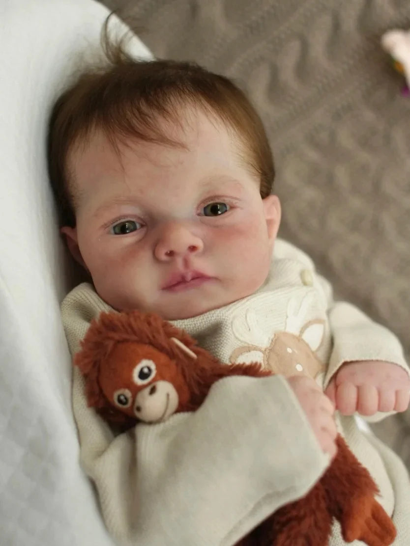 Elara 20-Inch Reborn Baby Doll – Blue-Eyed Newborn with Hand-Implanted Hair
