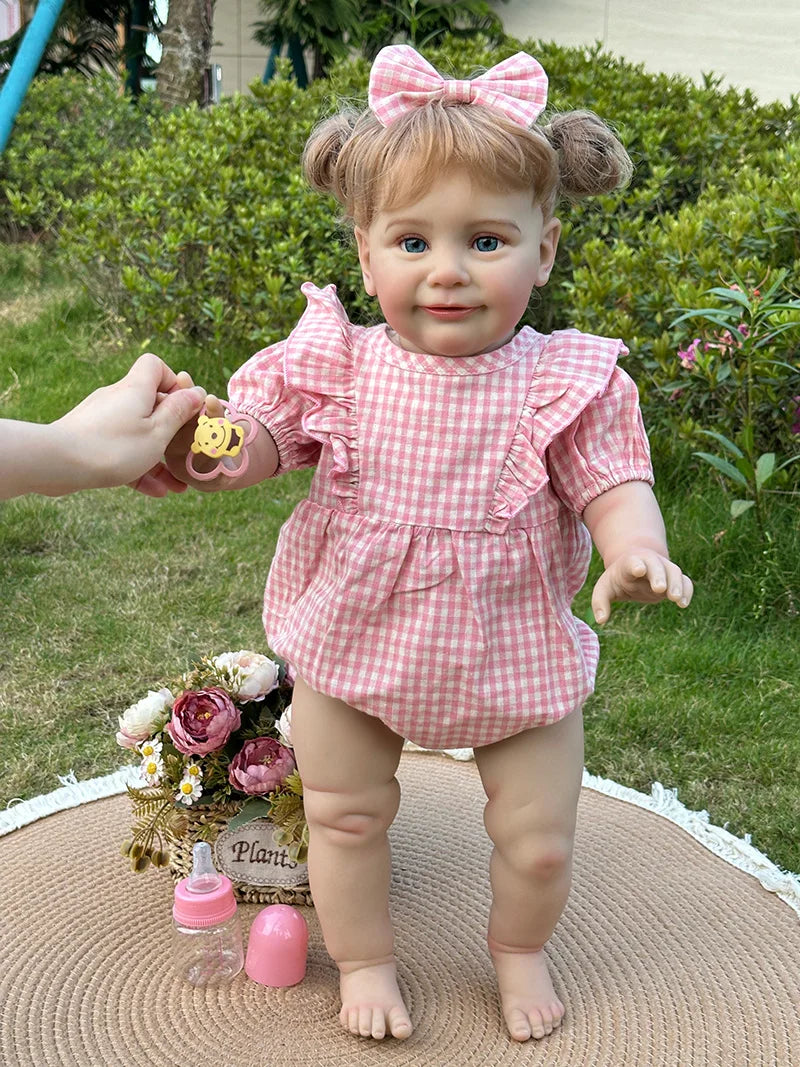 Arabella 25-Inch Reborn Toddler Girl Doll – Blue-Eyed Baby with Hand-Implanted Hair