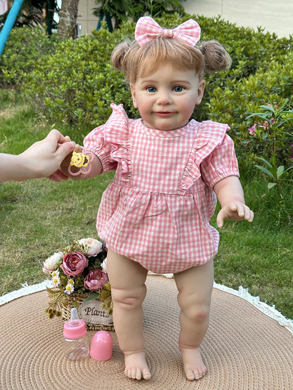 Arabella 25-Inch Reborn Toddler Girl Doll – Blue-Eyed Baby with Hand-Implanted Hair