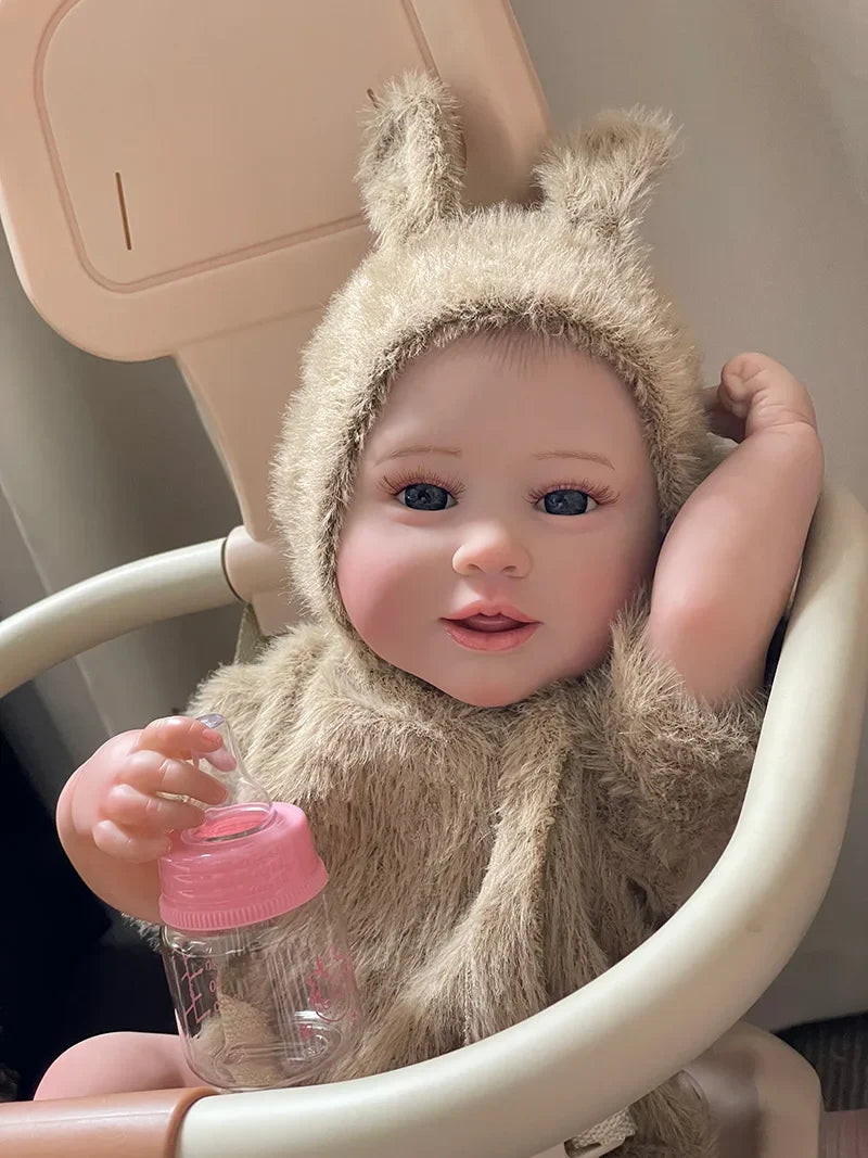 Pip 20-Inch Reborn Baby Doll – Full Vinyl Baby with Blue Eyes and Hand-Painted Hair