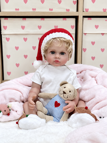 Lacey 22-Inch Reborn Baby Girl Doll – Full Vinyl Baby with Blue Eyes and Rooted Blonde Hair