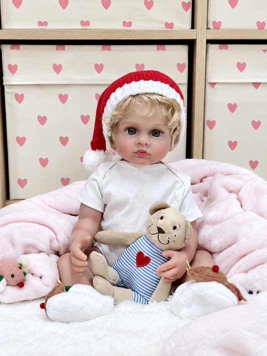 Lacey 22-Inch Reborn Baby Girl Doll – Full Vinyl Baby with Blue Eyes and Rooted Blonde Hair