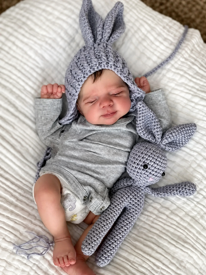 Noah Bunny 20-Inch Sleeping Reborn Baby Doll – Realistic Full Vinyl Baby with Hand-Implanted Hair